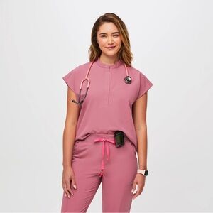 Figs - Quartz Breast Cancer Awareness Scrub Set